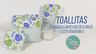 TOALLITAS DESMAQUILLANTES REUTILIZABLES  CESTA REVERSIBLE  neceser  Kit de rutina facial [upl. by Ahseret]