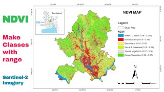 NDVI with class range in ArcGIS [upl. by Keverne]