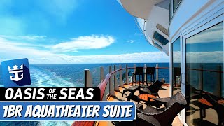 Oasis of the Seas  1BR Aqua Theater Suite Tour amp Review 4K  Royal Caribbean Cruise [upl. by Isyak]