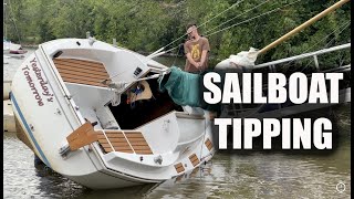 How To Replace Centerboard Keel Rope Line by Careening or Tipping Sailboat [upl. by Oneladgam555]