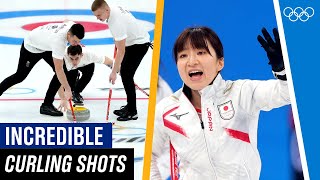 The most INCREDIBLE Curling Shots at Beijing 2022 [upl. by Askari]