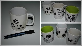 DIY How to decorate a mug with permanent marker [upl. by Schindler]