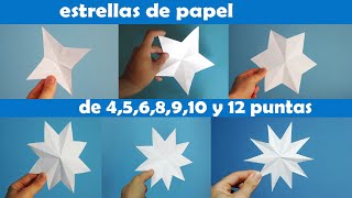 Estrella de papel  4 puntas 5 puntas 6 puntas 8 puntas 9 puntas 10 puntas 12 puntas [upl. by Taub]