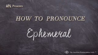 How to Pronounce Ephemeral Real Life Examples [upl. by Rennane]