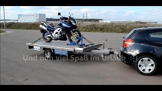 Anleitung Motorrad auf Motorradanhänger verladen [upl. by Alit]