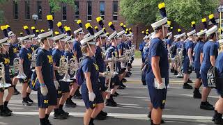 2021 University of Michigan Marching Band Revelli Exit Rehearsal amp March to Michigan Stadium [upl. by Frankhouse46]