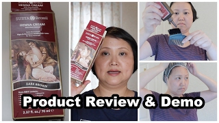 Surya Brasil Henna Cream for grey coverage  Product ReviewampDemo [upl. by Zeuqram948]