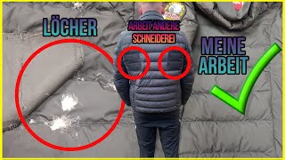 Daunenjacke reparieren  Loch in Jacke flicken  How to fix a down jacket  Upcycling  Parajumpers [upl. by Imat]