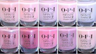 OPI Infinite Shine  Classic Pinks LIVE SWATCH on REAL NAILS [upl. by Antipus185]