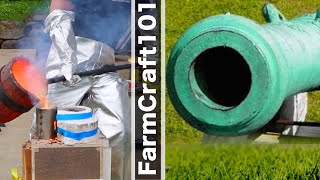 Casting a Historic Bronze Cannon Barrel Scaled Down Replica FarmCraft101 [upl. by Milissa]