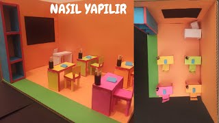 KAÄITTAN MAKET SINIF YAPIMI  KARTONTAN NELER YAPILIR [upl. by Lrig]