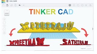 DUAL Name  How to design Dual name with different symbols  Tinkercad tutorial2  Gift making [upl. by Jocelin562]