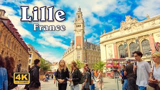 Lille France  City Walk UHD 4K [upl. by Etnod]