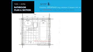 HOW TO DRAW BATHROOM PLAN amp SECTION TASK 1 [upl. by Terti]