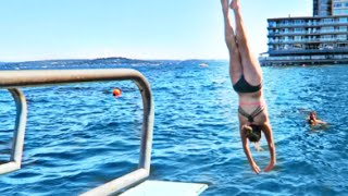 Diving board tricks on the lake [upl. by Aitnis]