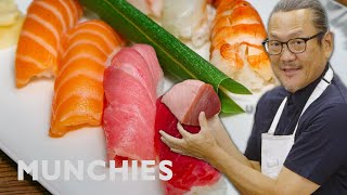 Iron Chef Morimoto on How To Prepare Fish for Sushi [upl. by Elleinaj532]