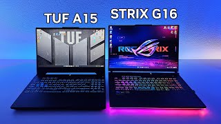 ASUS TUF A15 vs STRIX G16 2023 Comparison [upl. by Haggai662]