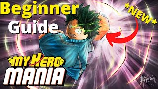 My Hero Mania Ultimate Beginner Guide  ROBLOX NEW MHA GAME [upl. by Elagiba]