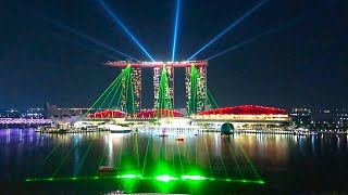 Singapore  SPECTACULAR light laser amp water show [upl. by Otina]