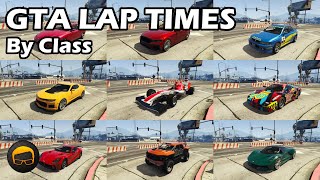 Fastest Cars By Class For Racing 2023  GTA 5 Best Fully Upgraded Cars Lap Time Countdown [upl. by Serdna]