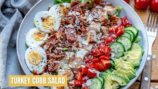 How To Make Turkey Cobb Salad  Best Turkey Salad Recipe  Blondelish [upl. by Ivzt]