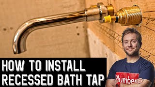 HOW TO INSTALL RECESSED WALL MOUNTED BATH TAP  Bathroom Renovation pt9 [upl. by Loyce]