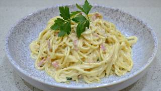 Easy Cheesy Creamy Spaghetti Carbonara NonTraditional [upl. by Aztilay]