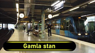 Metro  Tunnelbana Station Gamla stan  Stockholm 🇸🇪  Walkthrough 🚶 [upl. by Hollyanne144]