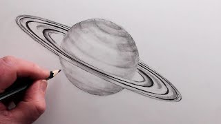 How to Draw Saturn Tonal Pencil Drawing [upl. by Eninej]