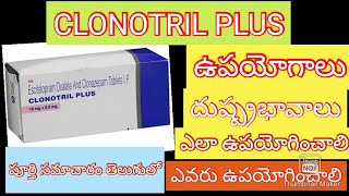 ClonotrilTabletsusesampsideeffects in telugubest tablets to reduce anxiety inteluguclonazepamtablets [upl. by Analihp]