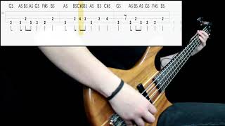 Metallica  One Bass Cover Play Along Tabs In Video [upl. by Aivatnahs]