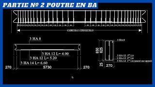 Poutre en BÉTON ARMÉ Dimensionnement et ferraillage Partie 2 [upl. by Quillan]