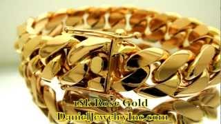 18k Rose Gold Miami Cuban Link Bracelet Daniel Jewelry Inc [upl. by Oigolue59]