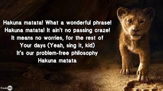 Hakuna Matata 🎵 Lyric From The Lion King [upl. by Enilamme324]