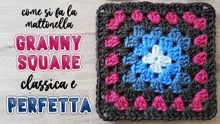 Come fare la mattonella granny square classica perfetta [upl. by Zsa]