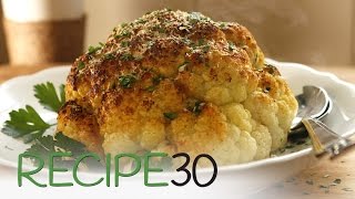 CHEESY ROASTED CAULIFLOWER  By RECIPE30com [upl. by Delfine]