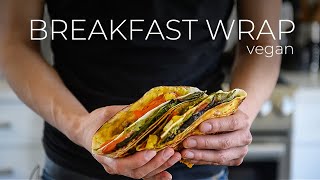 CRUNCHY Tofu Breakfast Wrap Recipe  EASY vegetarian meal idea [upl. by Marigolda383]