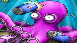 OCTOPUS EATS LITTERBUGS ALIVE  Tasty Planet Forever Octopus Levels [upl. by Egni]