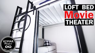 LOFT BED with MOVIE THEATER Build  Free Plans [upl. by Leelah241]