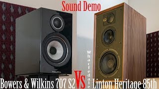 BampW 707 S2 vs Wharfedale Linton Heritage Speakers Sound Demo [upl. by Aissatan]