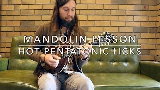 Hot Pentatonic Licks Mandolin Lesson [upl. by Petua]