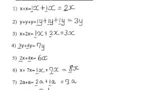 Graad 8 Algebra gelyksoortige terme [upl. by Suzann24]