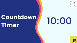 Simple Countdown Timer with JavaScript [upl. by Siryt612]