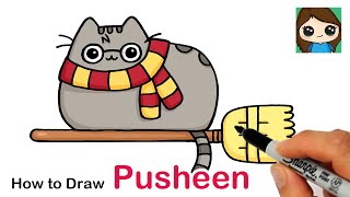 How to Draw Pusheen Harry Potter Easy [upl. by Fabozzi753]