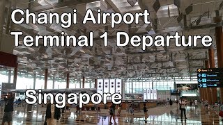 Singapore Changi airport SIN Terminal 1 departure procedure English [upl. by Allison]