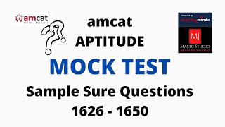 AMCAT Aptitude Questions with Solutions  25 Sample Questions MUST DO [upl. by Cecelia]