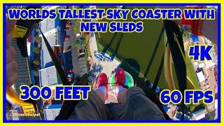 Worlds Tallest Sky Coaster With New Sleds Hypersmooth 4K POV 60 FPS Fun Spot America Kissimmee [upl. by Augy]