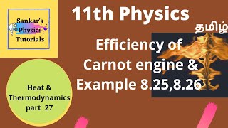 Efficiency of Carnot engine in tamil 11th physicsHeat and thermodynamicsunit 8 [upl. by Esirehs]