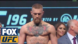 Conor McGregor vs Nate Diaz  WeighIn  UFC 196 [upl. by Dyanne]