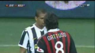 Gattuso VS Felipe Melo  Friendly AC Milan VS Juventus [upl. by Aiekahs]